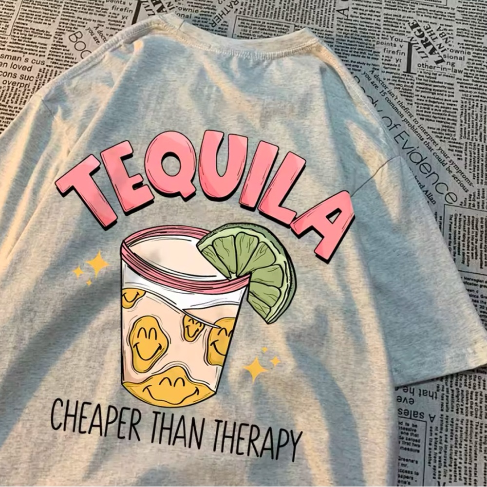 🍋‍🟩Unisex “Tequila, Cheaper Than Therapy” Tee🍋‍🟩